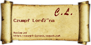 Czumpf Loréna névjegykártya